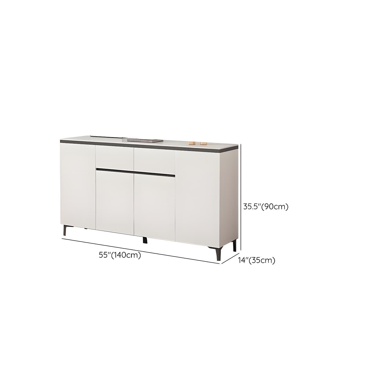 Wooden Modern Stone Countertop Buffet Sideboard with Drawers for Living Room - image 15