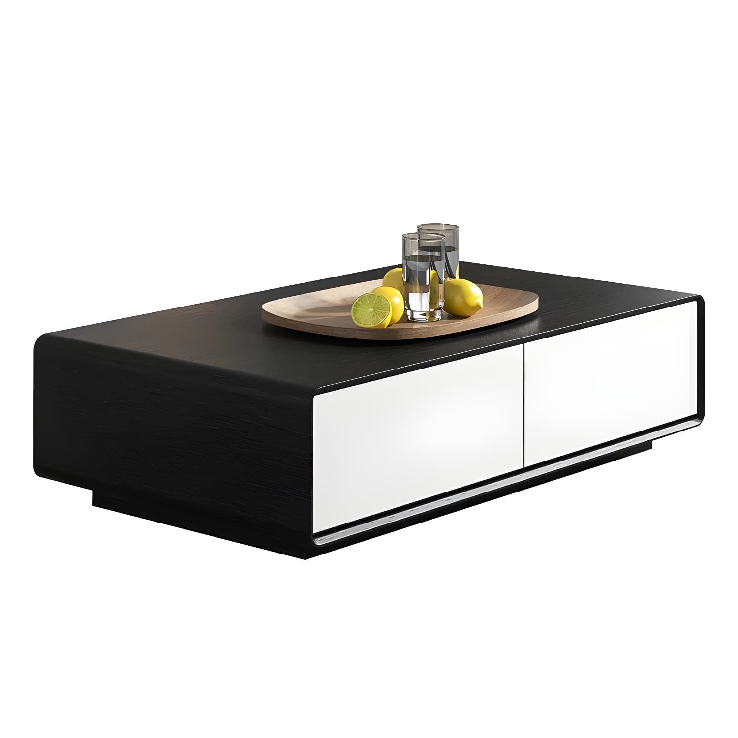 Modern Wood Coffee Table with Drawers - Rectangular Shape and Storage Included - image 3