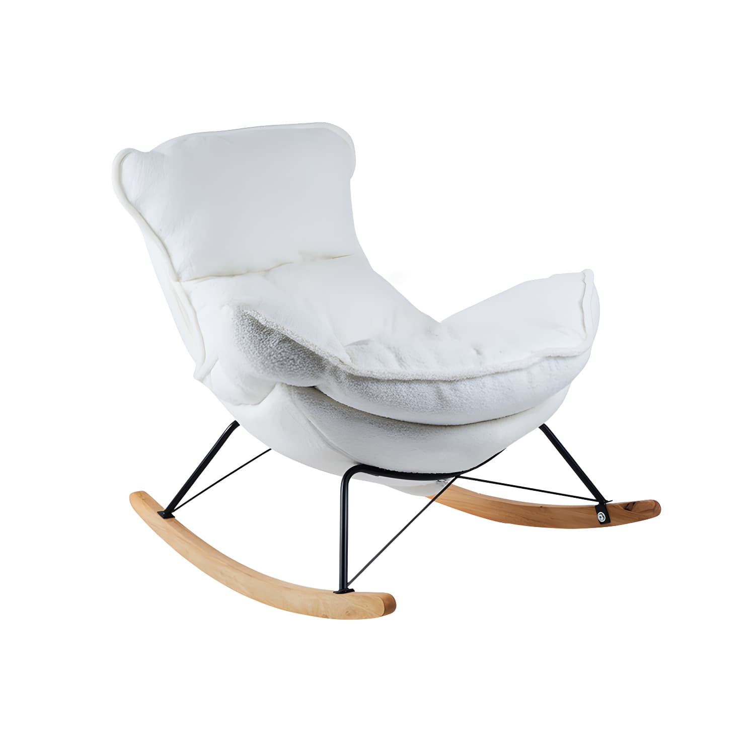 High Back Rocking Chair Ergonomic with Padded Seat Rocker Chair with Ottoman - image 15