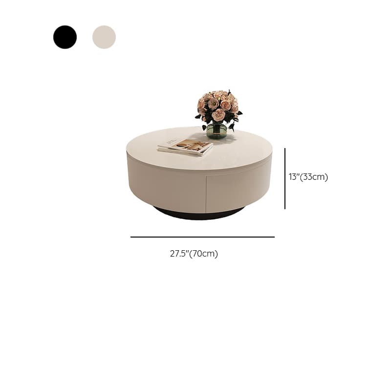 Rounded Coffee Table with 2 Drawers for Indoor Use in a Modern Style - image 9