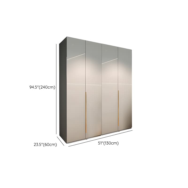 Gray Contemporary Timber Self-supporting Wardrobe Armoire with Soft Close Drawer, Soft Close Door, and Interior Shelves - image 40