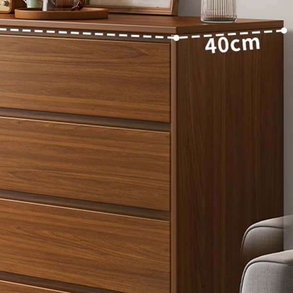 Elegant Brown Wood Double Dresser with Drawers, Modern Style - image 8