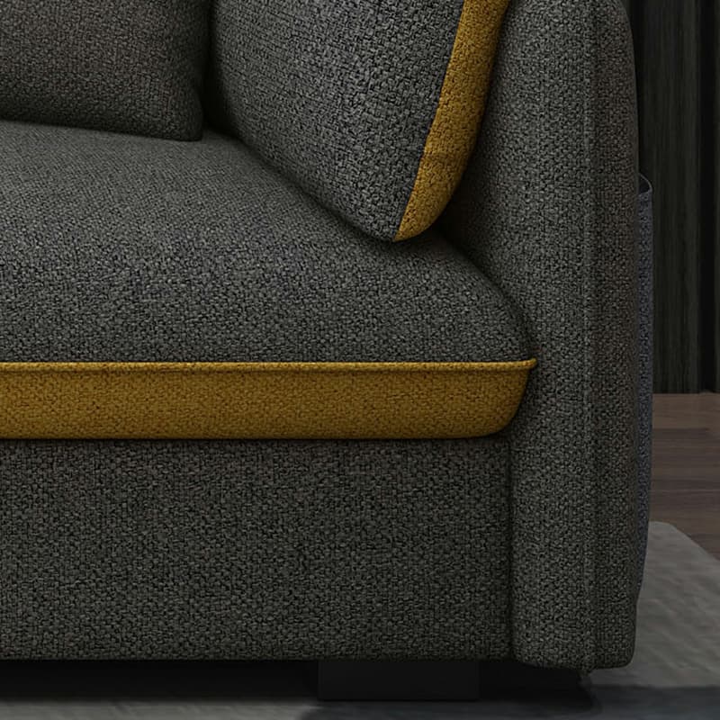 Modern Gray Stationary Sectional Sofa with Wood Frame and Cushion Back - image 7