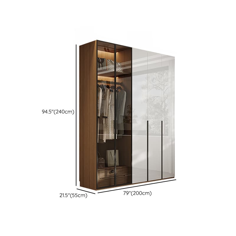Casual White Lumber Wardrobe Closet with Soft Close Drawer, Door, Interior Shelves, and Clothing Rod - image 27