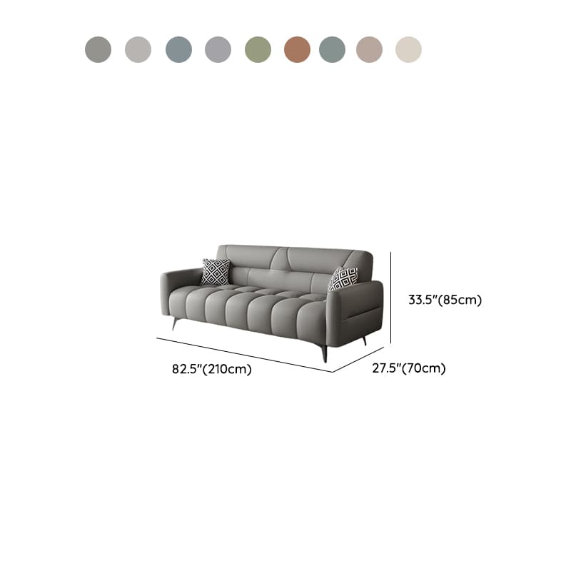 Trendy Solid Color Scratch-immune Standard Sofa in Light Gray/Cerulean/Light Green with Arm, 4-seater/Seats 3, and 2 Pillows - image 19