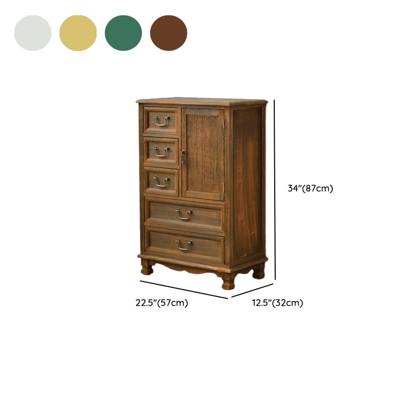 Coastal Style Storage Chest Solid Wood Countertop with Drawers and Doors - image 18
