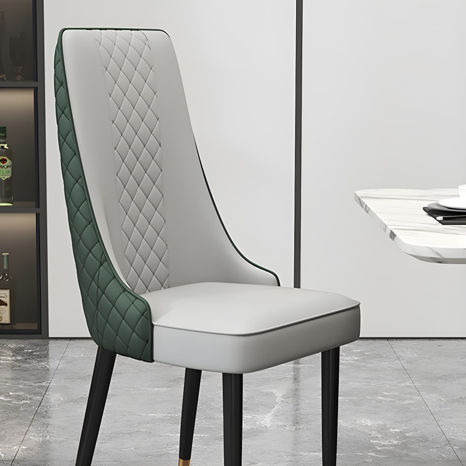 Glam Style Side Chair Leather Parsons Indoor Dining Chair for Living Room - image 16