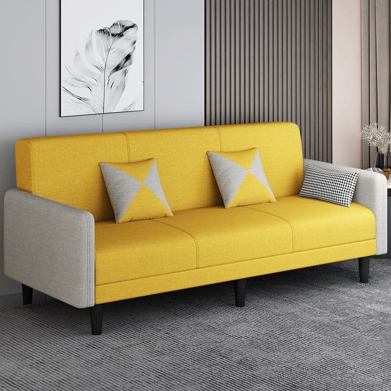 Trendy Solid Color Stain Resistant Standard Sofa in Grey/Cerulean/Beige with Arm, 4-seater/Seats 3 and 2 Pillows - image 4