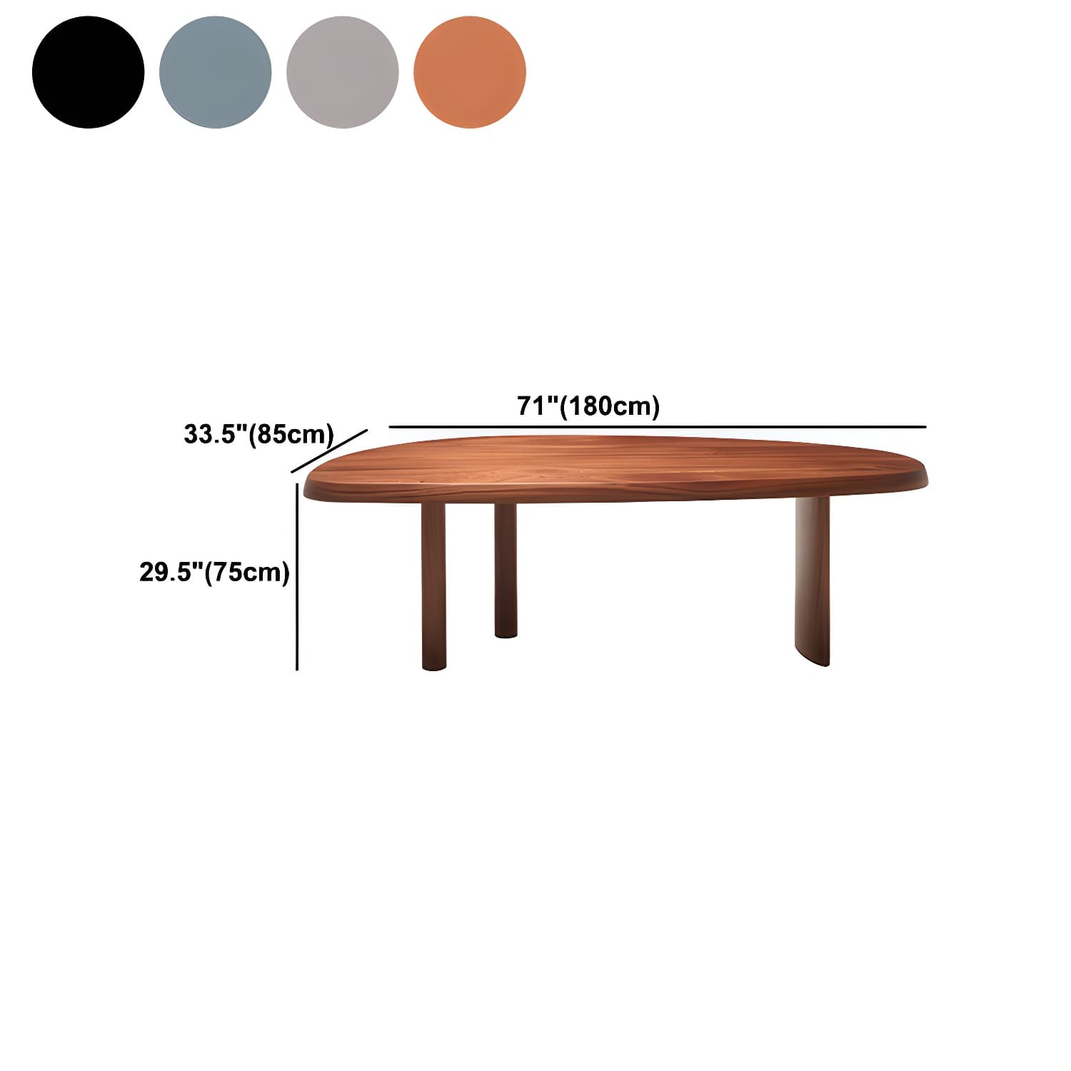 Solid Wood Dining Table Free Form Furniture for Home with Tripod Base - image 11
