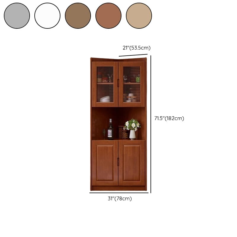 Independent Corner Utility Storage Cabinet in Cocoa/Gray/White with Grip Bars, 2 Exterior Shelves and 2 Cabinets/1 Cabinet in a Trendy Style, Glass-panel Door Included/Not Included - image 13