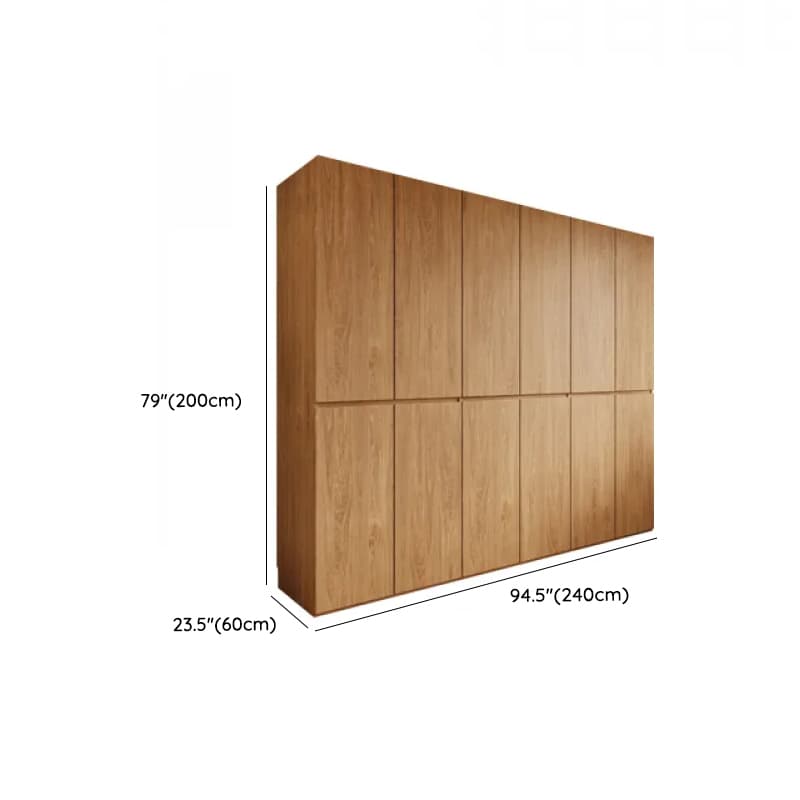 Wood Grain Minimalist Laminate Independent Wardrobe Closet with Soft Close Door, Interior Shelves, and Clothing Rod - image 19