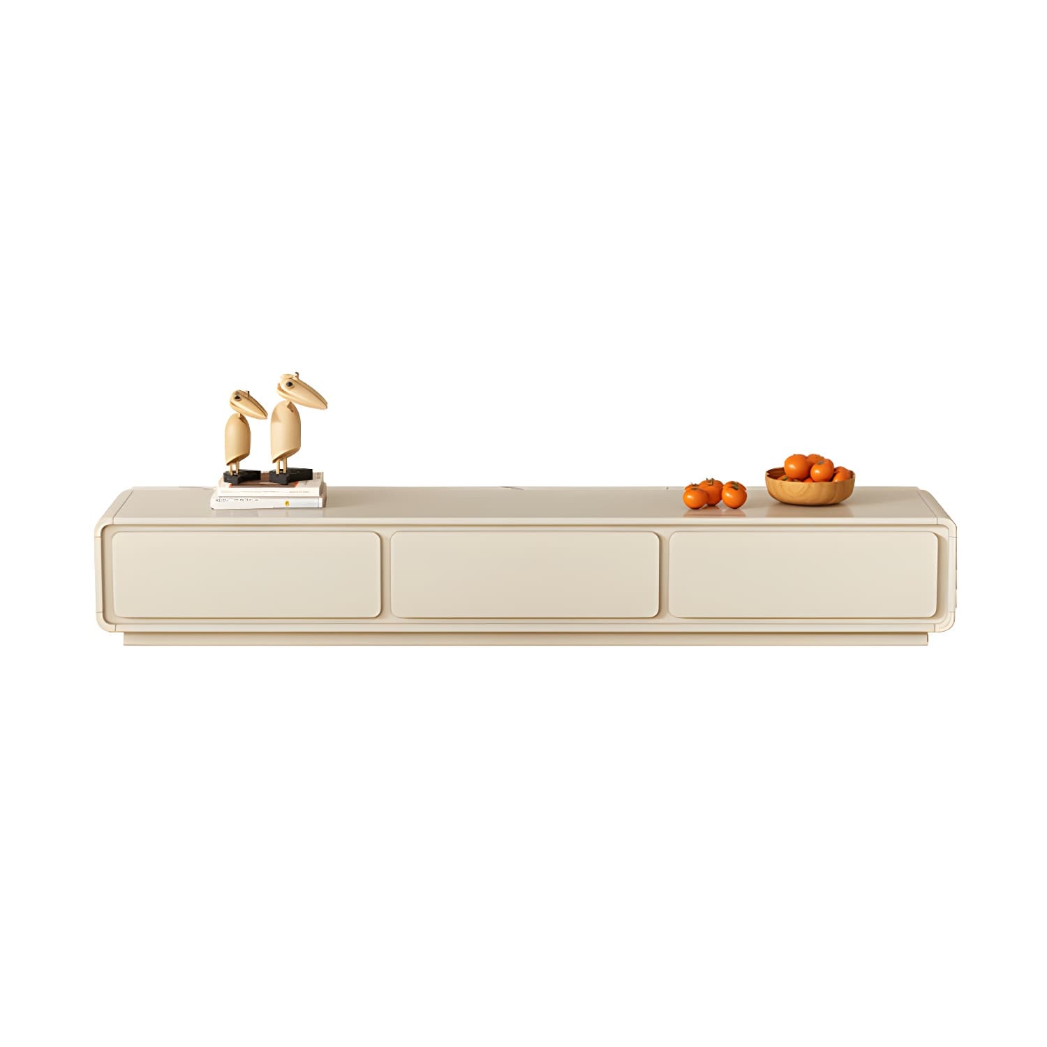 Beige Modern TV Stand with Soft Close Drawers - Cable Management - No Assembly Required - image 7