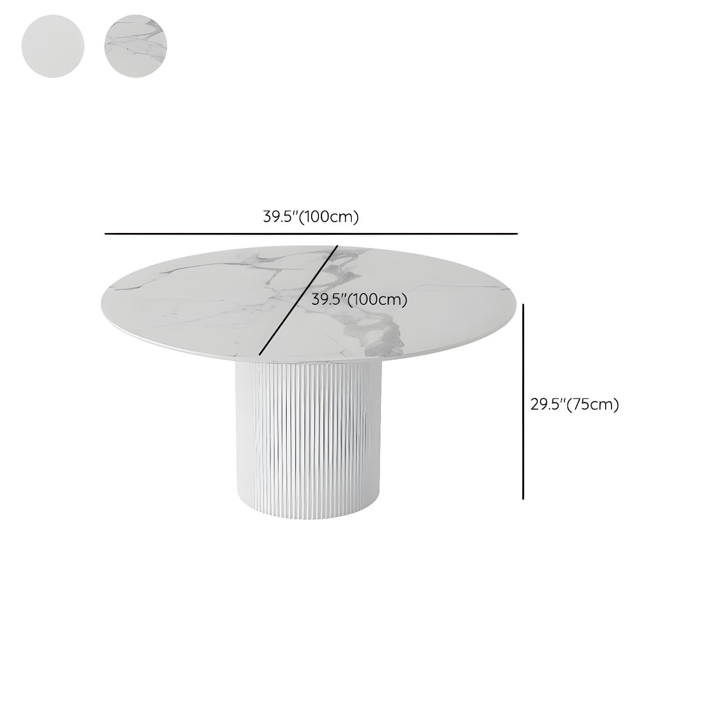 Modern 1/4/5/7 Pieces Dining Set Round Stone Dining Table for Kitchen - image 13