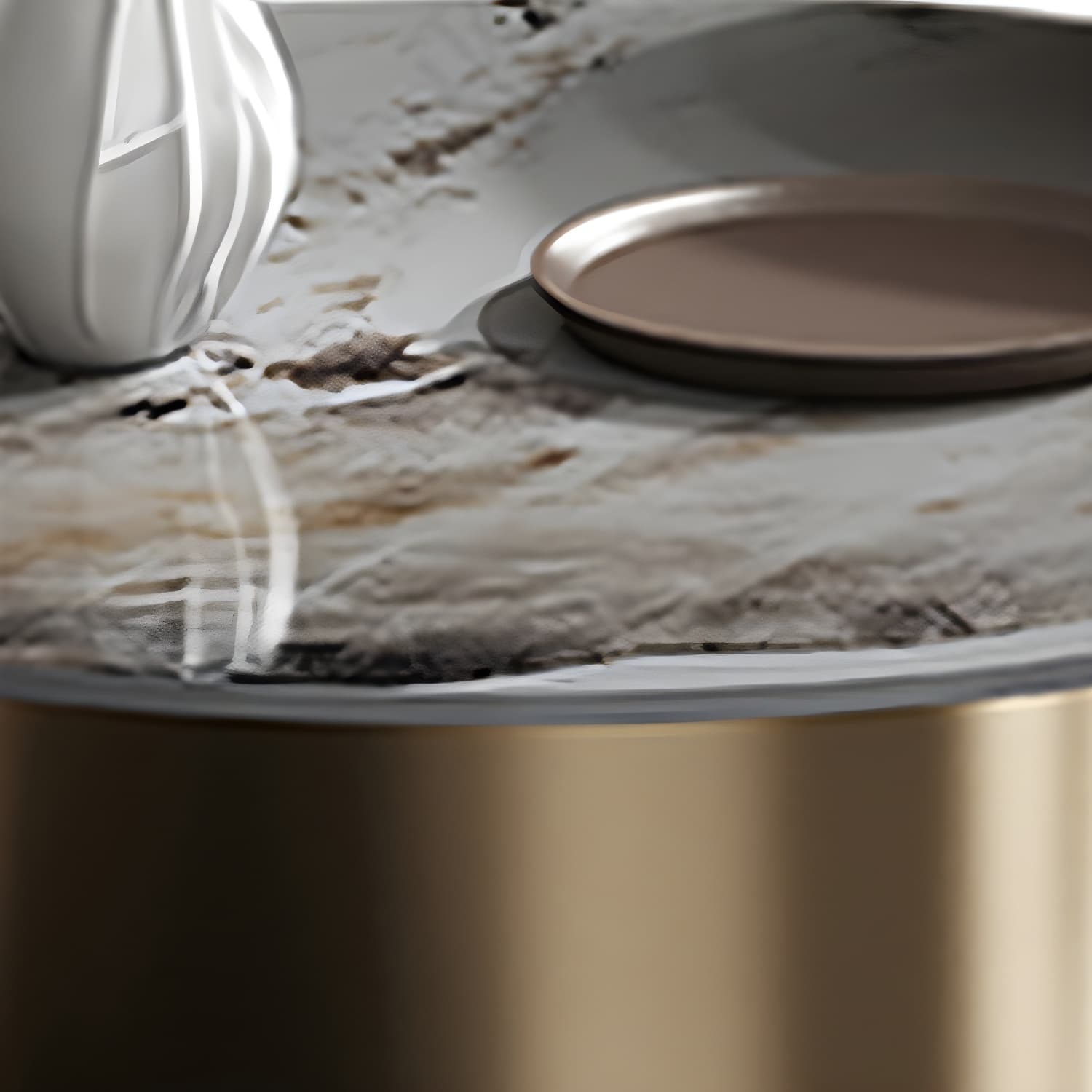 Slate Coffee Table Round Nesting Coffee Table Set with Pedestal Legs - image 10