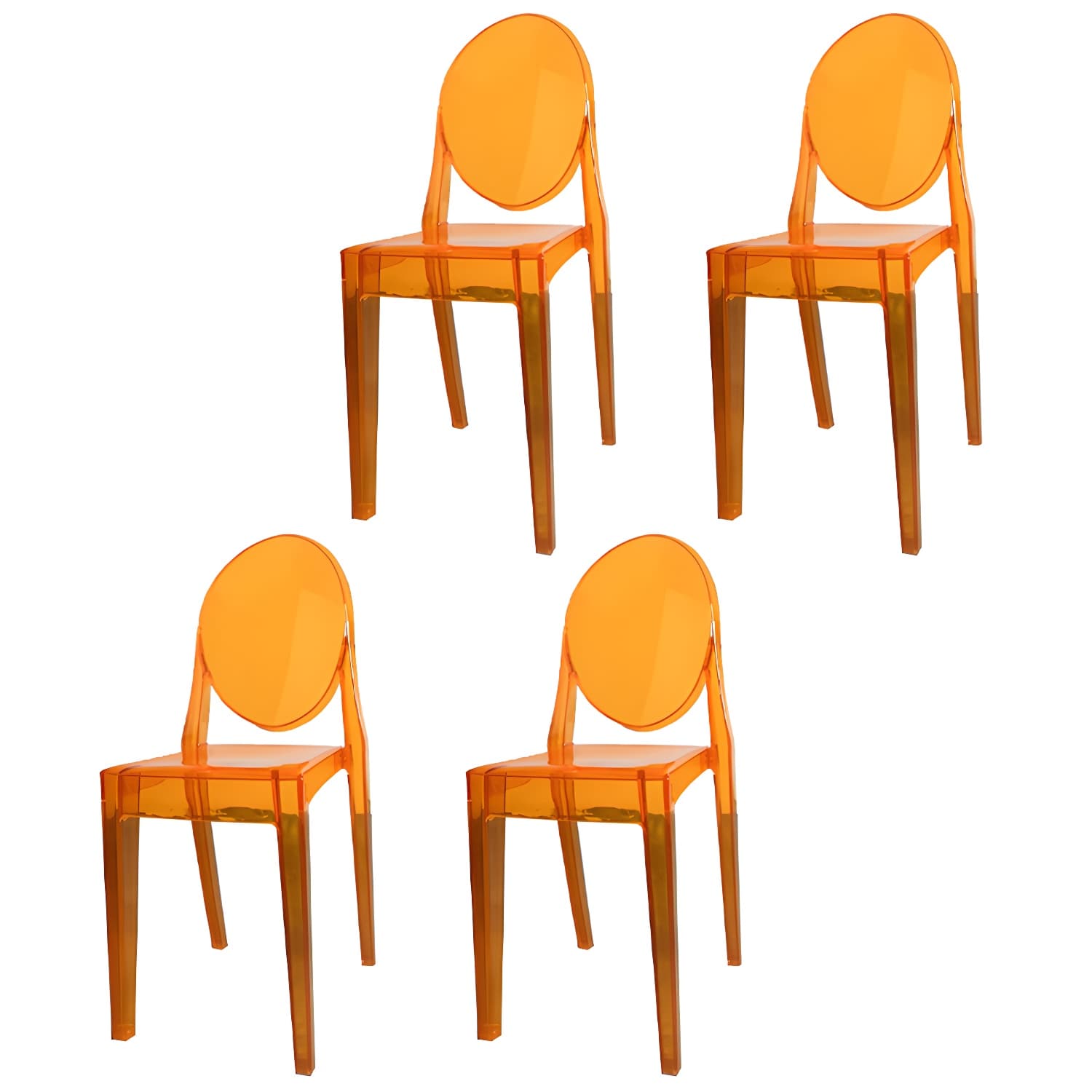 Scandinavian Winehouse Plastic Side Chair Transparent Open Dining Chair (Set of 4) - image 10