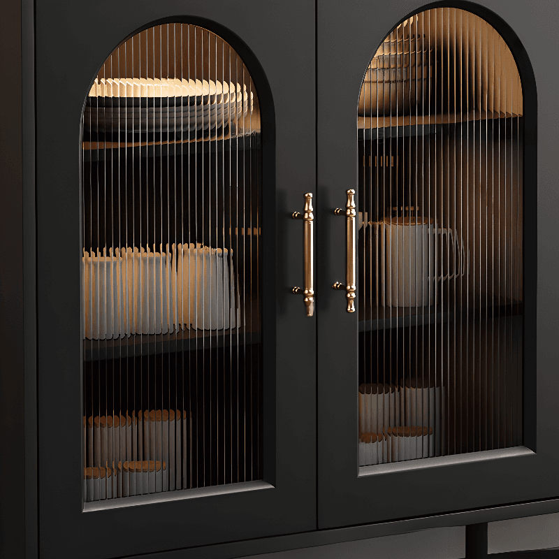 Standalone Accent Cabinet in Black with Glass Door, Alterable Shelf and Illuminating, Soft Close Drawer and 1 Cabinet/2 Cabinets in a Casual Style - image 8