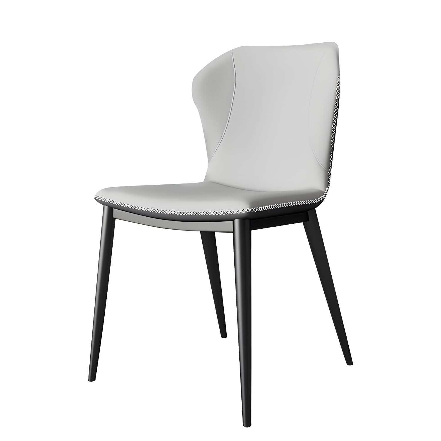 Modern Leather Home Side Chair Wingback Matte Finish Dining Chair - image 4