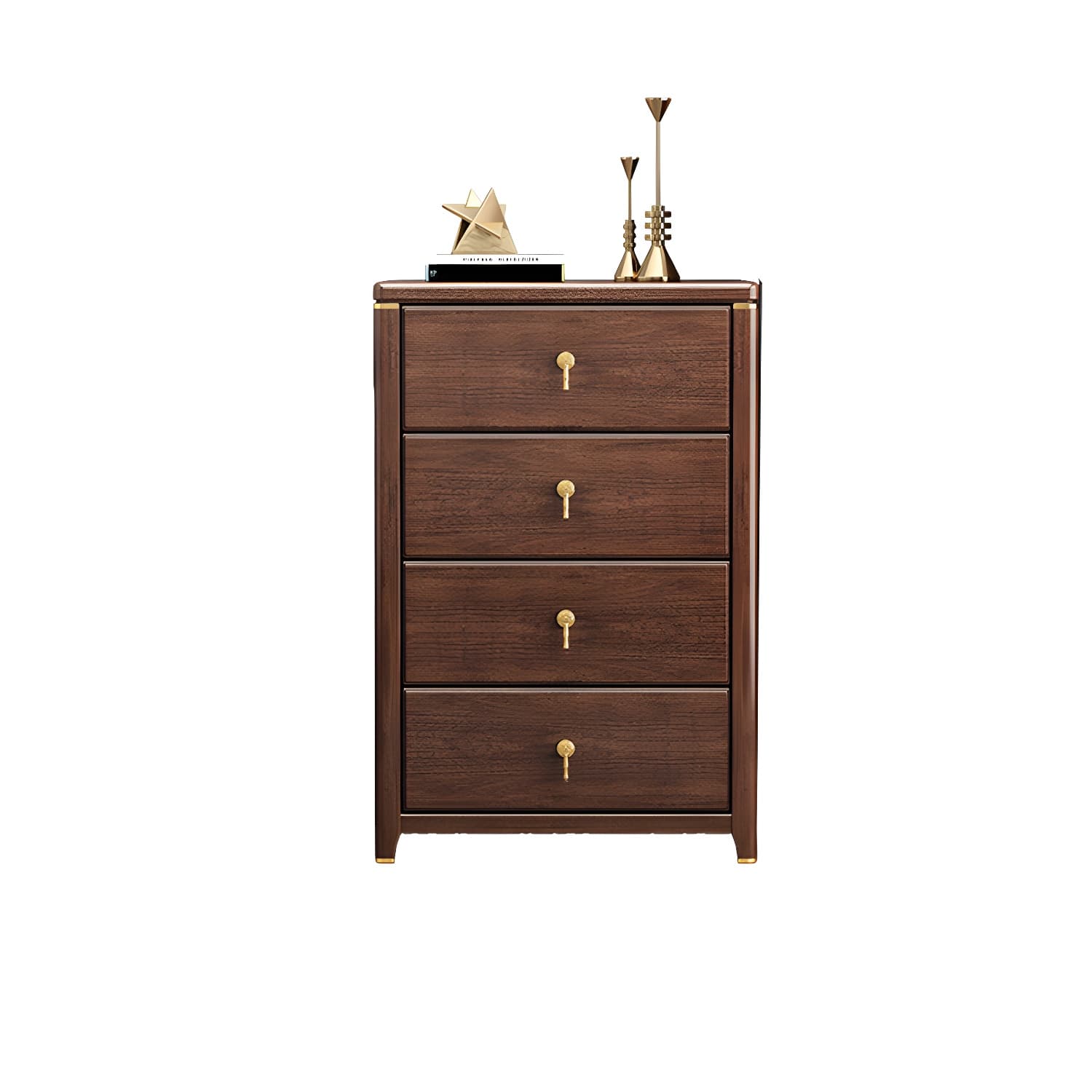 Mid Century Modern Chest Wood Rectangular Chest in Walnut Finish - image 11