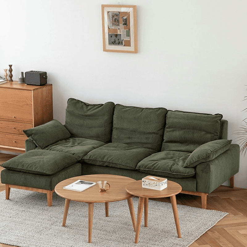 Contemporary Seats 2/1 Person Straight/L-Shaped Horizontal Left Sofa Couch /Chaise with Natural Wood Frame - image 3