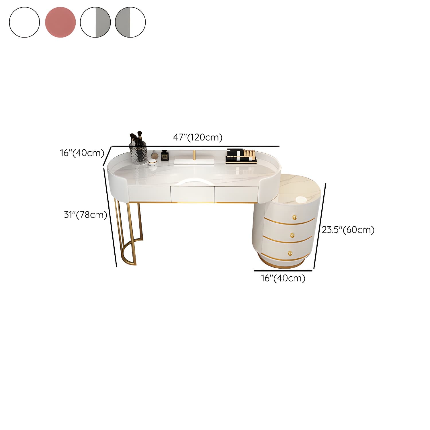 Glam Dressing Table Storage Box with Makeup with Drawers for Bedroom - image 19