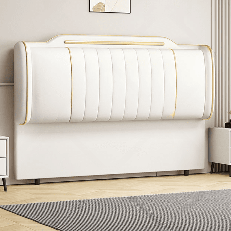 Simplistic Style Wingback Headboard with Camelback Shape in Pine Wood, No Distressing, Available in King/Queen/Full Sizes, Featuring Sponge Upholstery and Standard Height