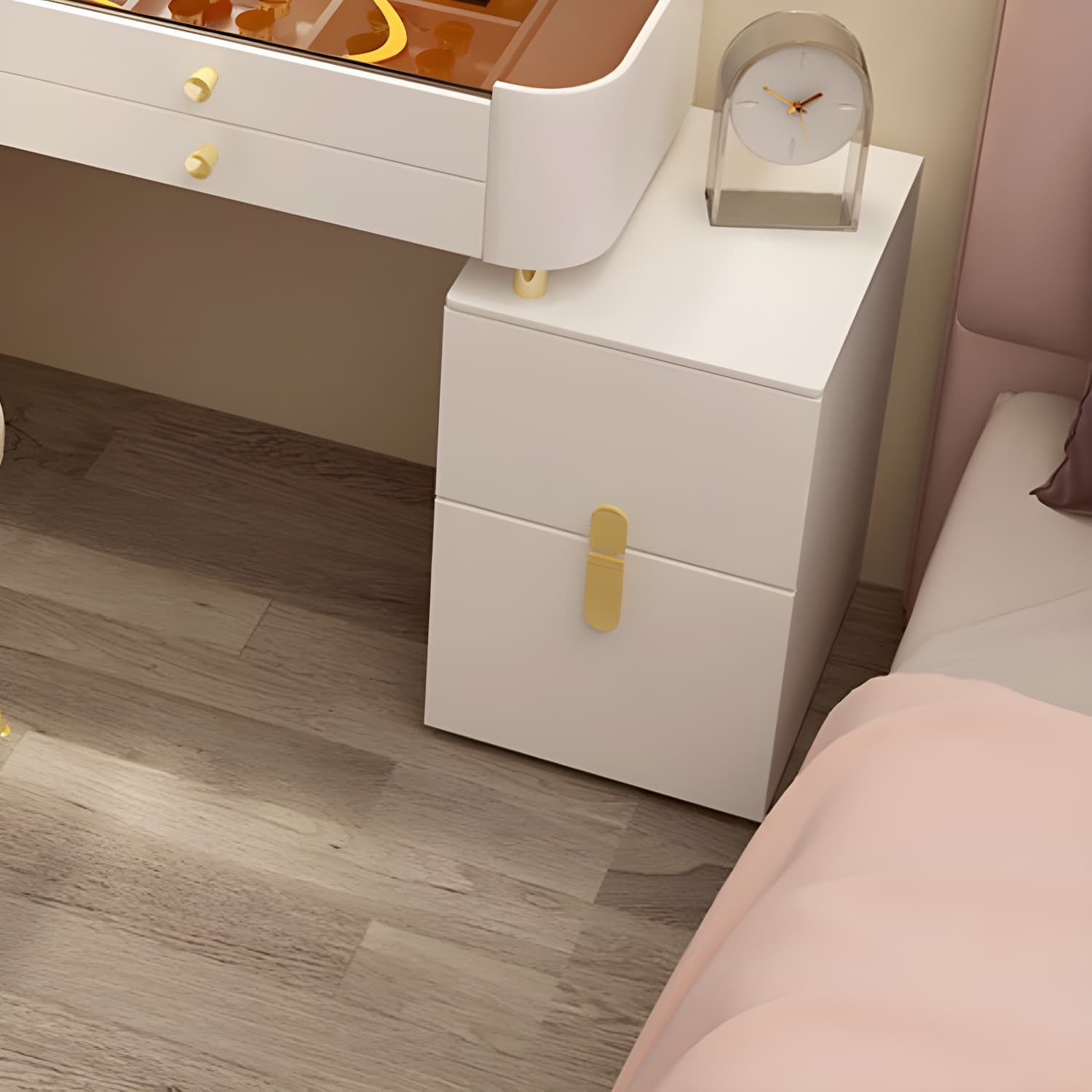 Modern Solid Wood Makeup Vanity Desk Bedroom Vanity Dressing Table Set - image 11