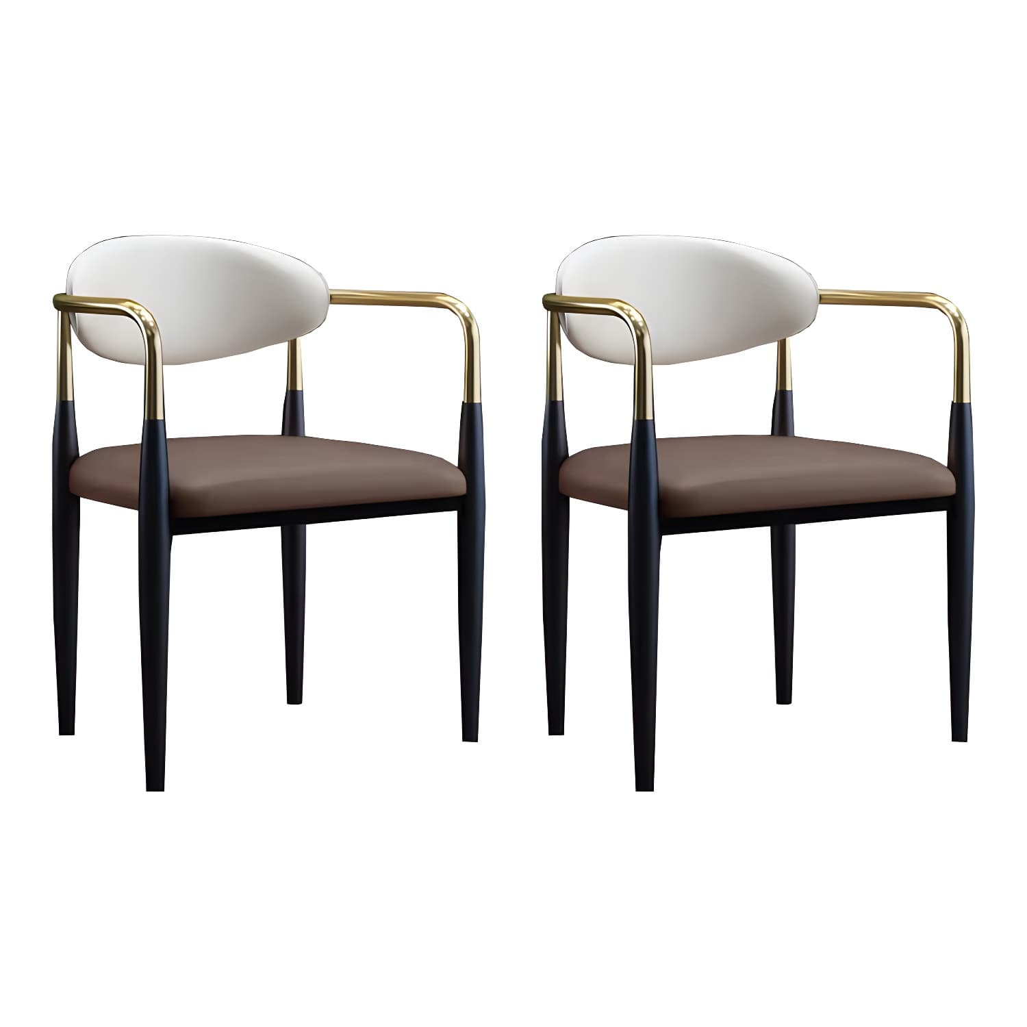 Modern Style Arm Chair Open Back Dining Chair with Metal Legs - image 3