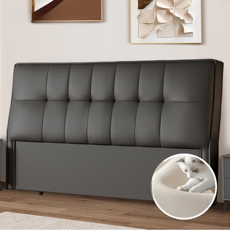 Simplistic Style Panel Headboard with No Distressing, Piled Tufted Rectangular Shape for Queen/Twin/Full Bed, Featuring Sponge Upholstery and Standard Height