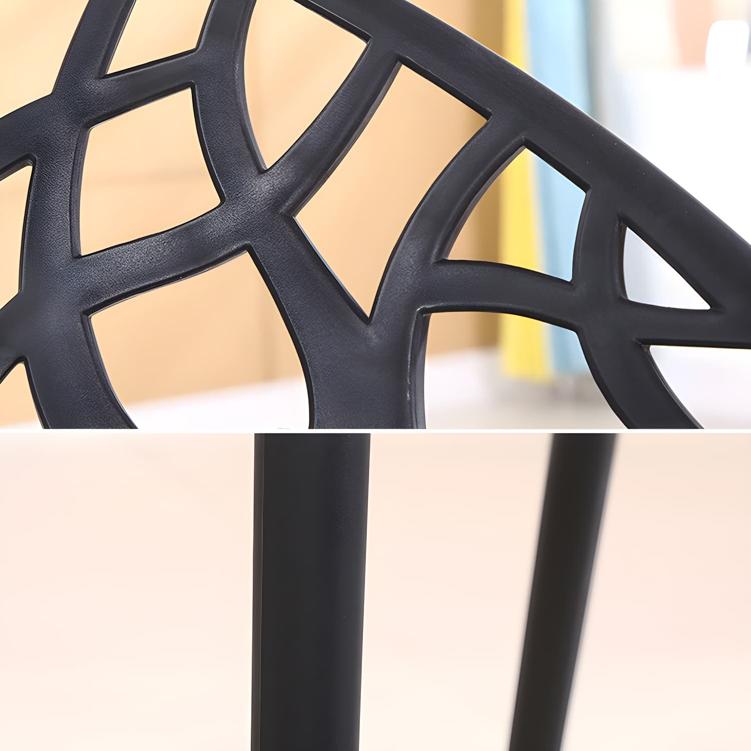 Contemporary Plastic Dining Room Chairs Armless Open Back Dining Side Chair for Restaurant - image 15