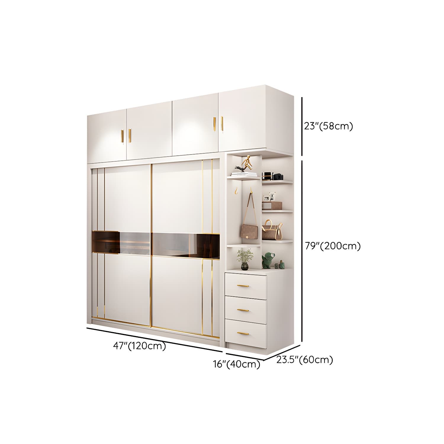 Modern Style Wardrobe Cabinet Glass Wardrobe Closet for Home - image 25