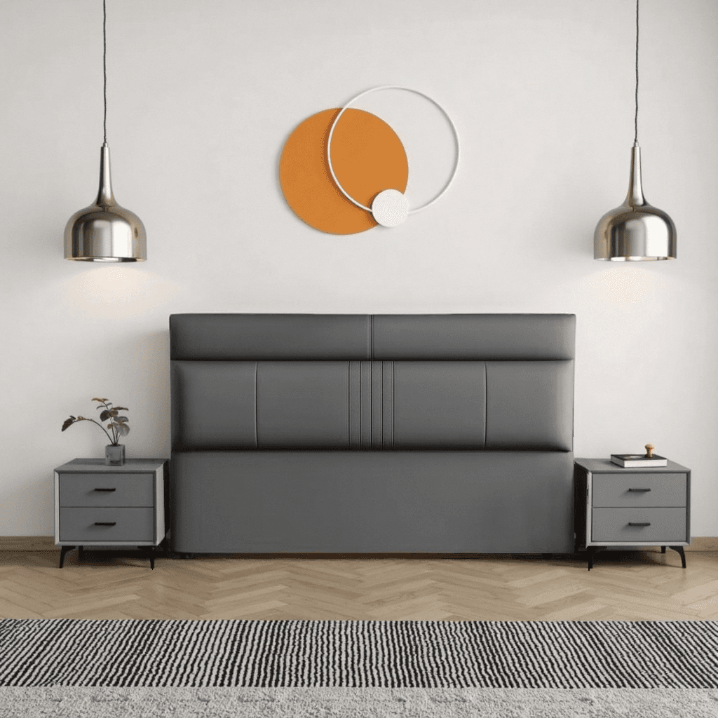 Simplistic Style Panel Headboard in Pine Wood with No Distressing, Rectangular Shape for Twin XL/Queen/Full Bed, Featuring Sponge Upholstery and Standard Height