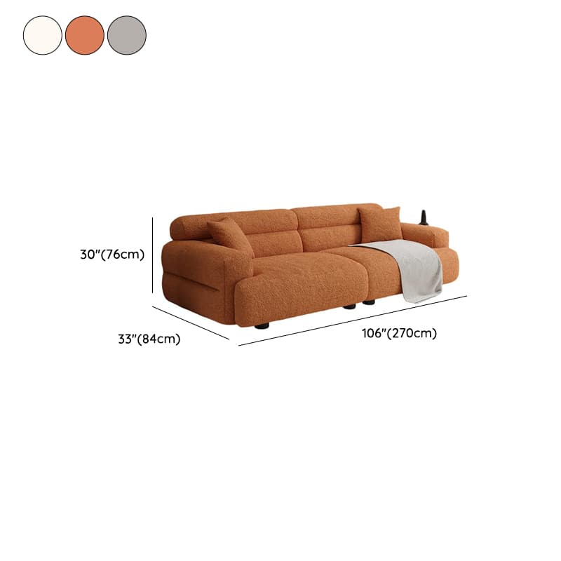 Modern Solid Color Tear Resistant Standard Sofa in Light Gray/White/Citrus Color with 4-seater/Seats 5/3-seater and 2 Pillows - image 13