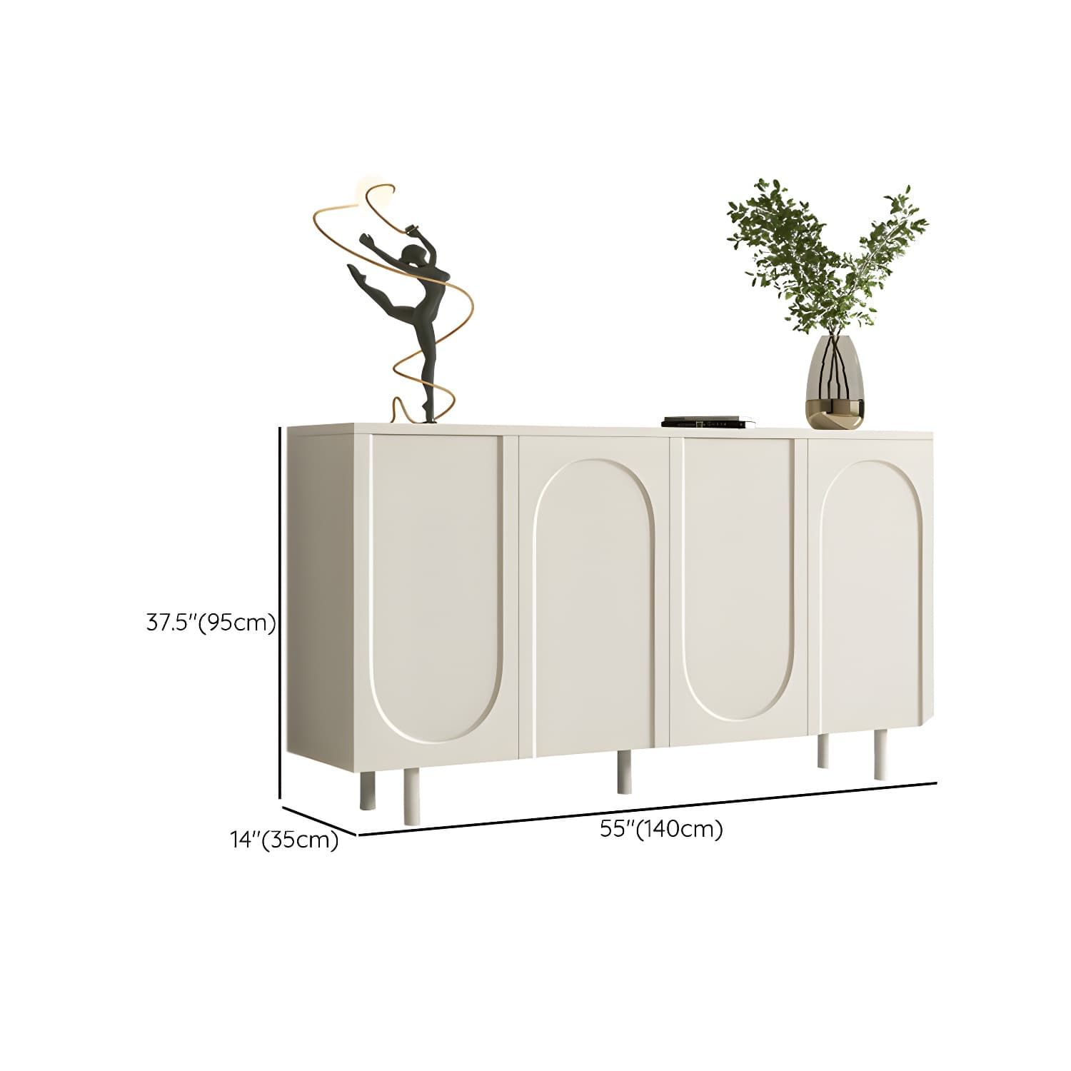 Modern Living Room Manufactured Wood Buffet Sideboard in White - image 13