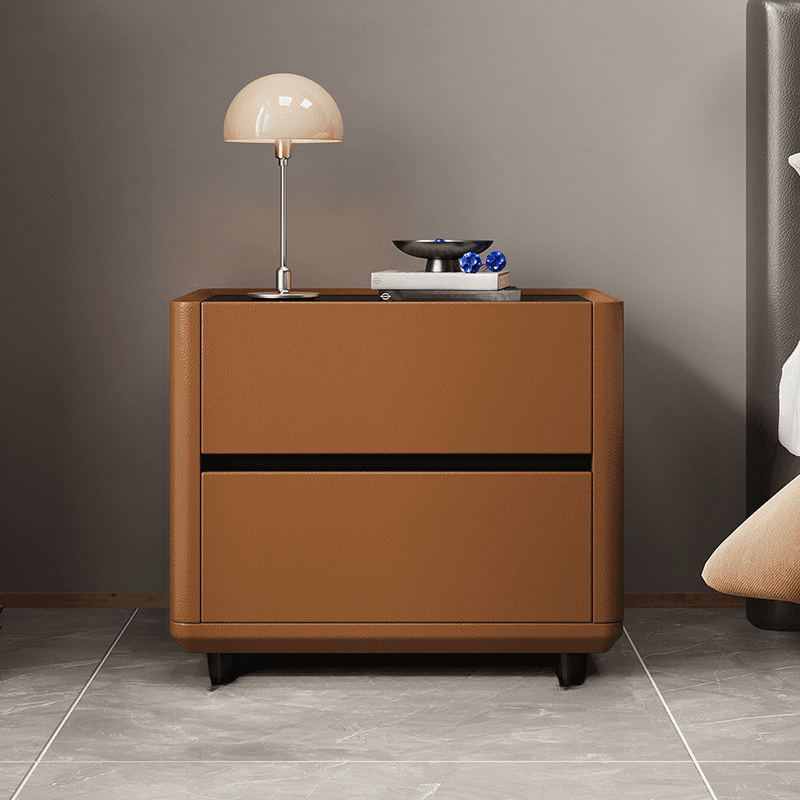 Organic Modern Nightstand With Drawer Organization Featuring 2 Drawers and Stone Countertop - image 8