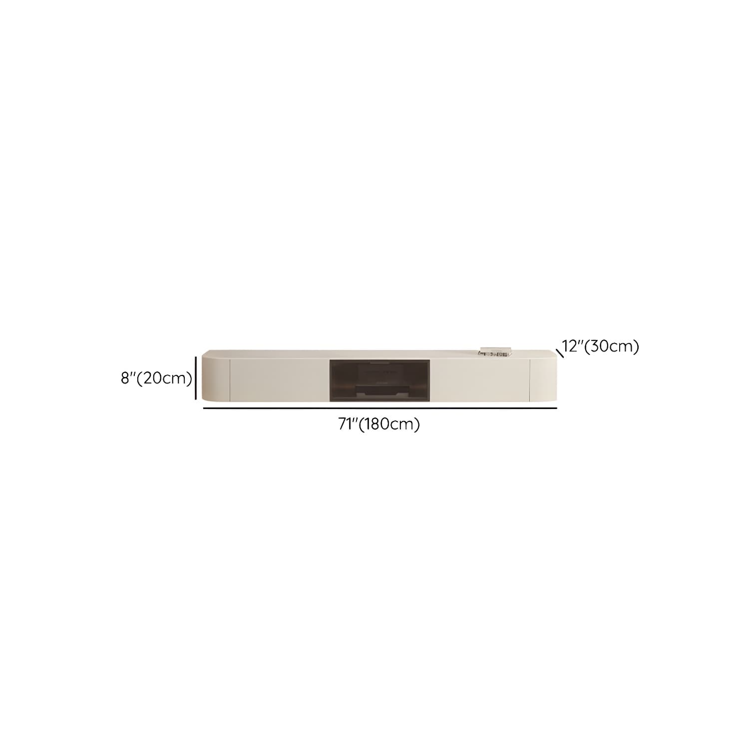 Stone TV Media Console Floating Stand Console with 2 Drawers - image 10