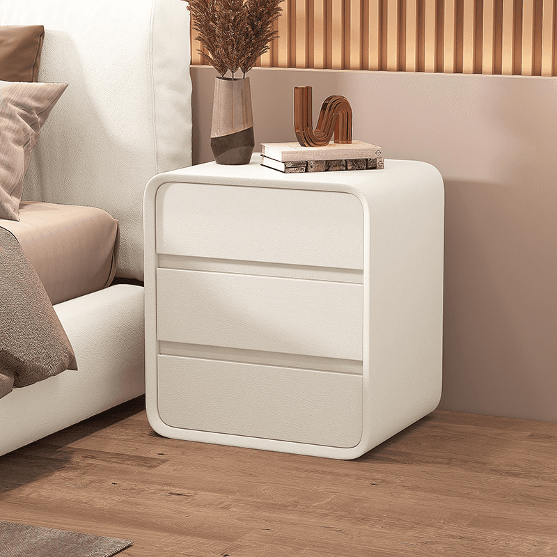 Organic Modern Nightstand With Drawer Organization with 3 Drawers and Pleather Countertop - image 14