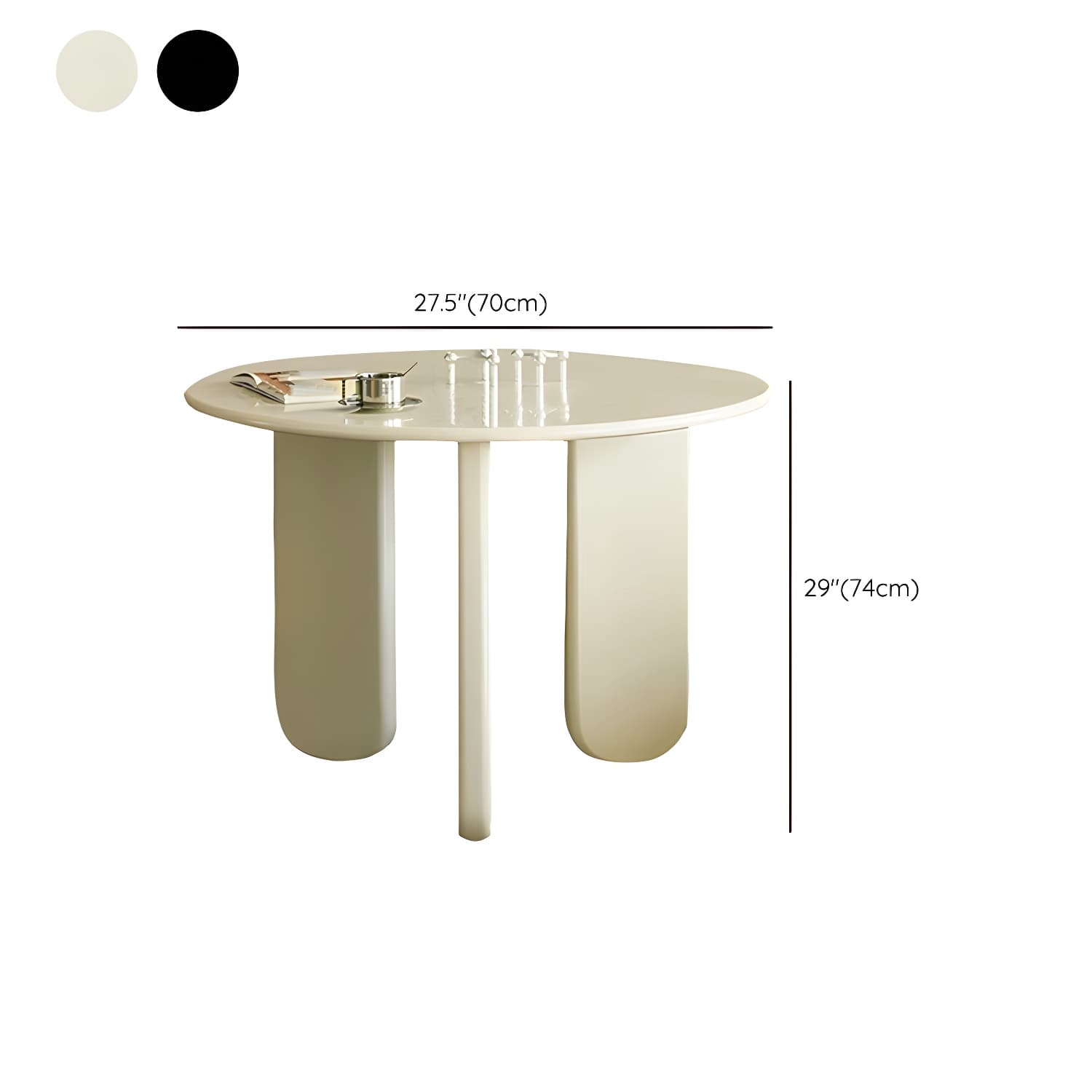 Scandinavian Style Round Dining Table - Wood Top - Standard Height - image 10