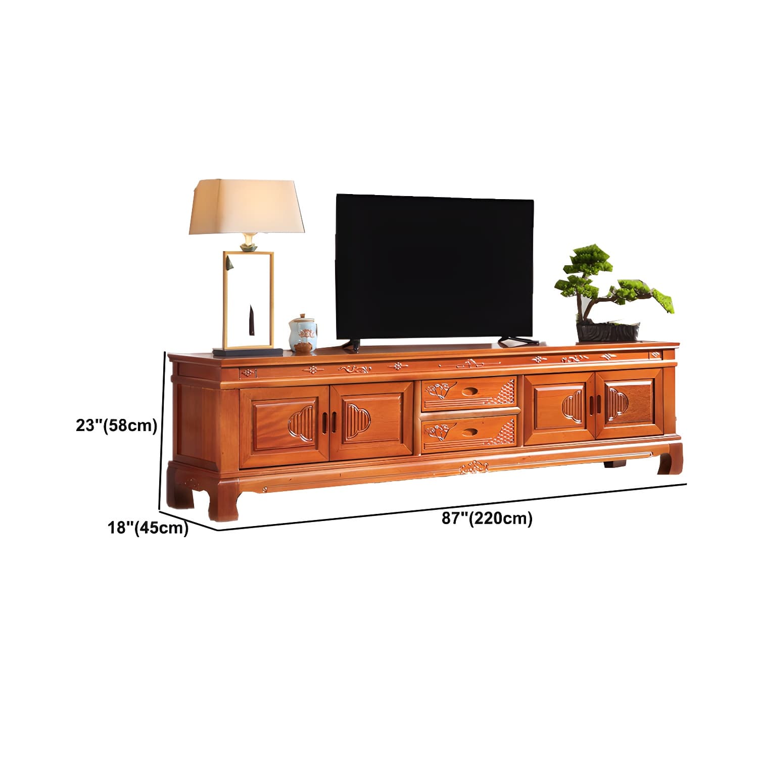 Wooden TV Cabinet Classical Storage TV Stand for Living Room - image 19