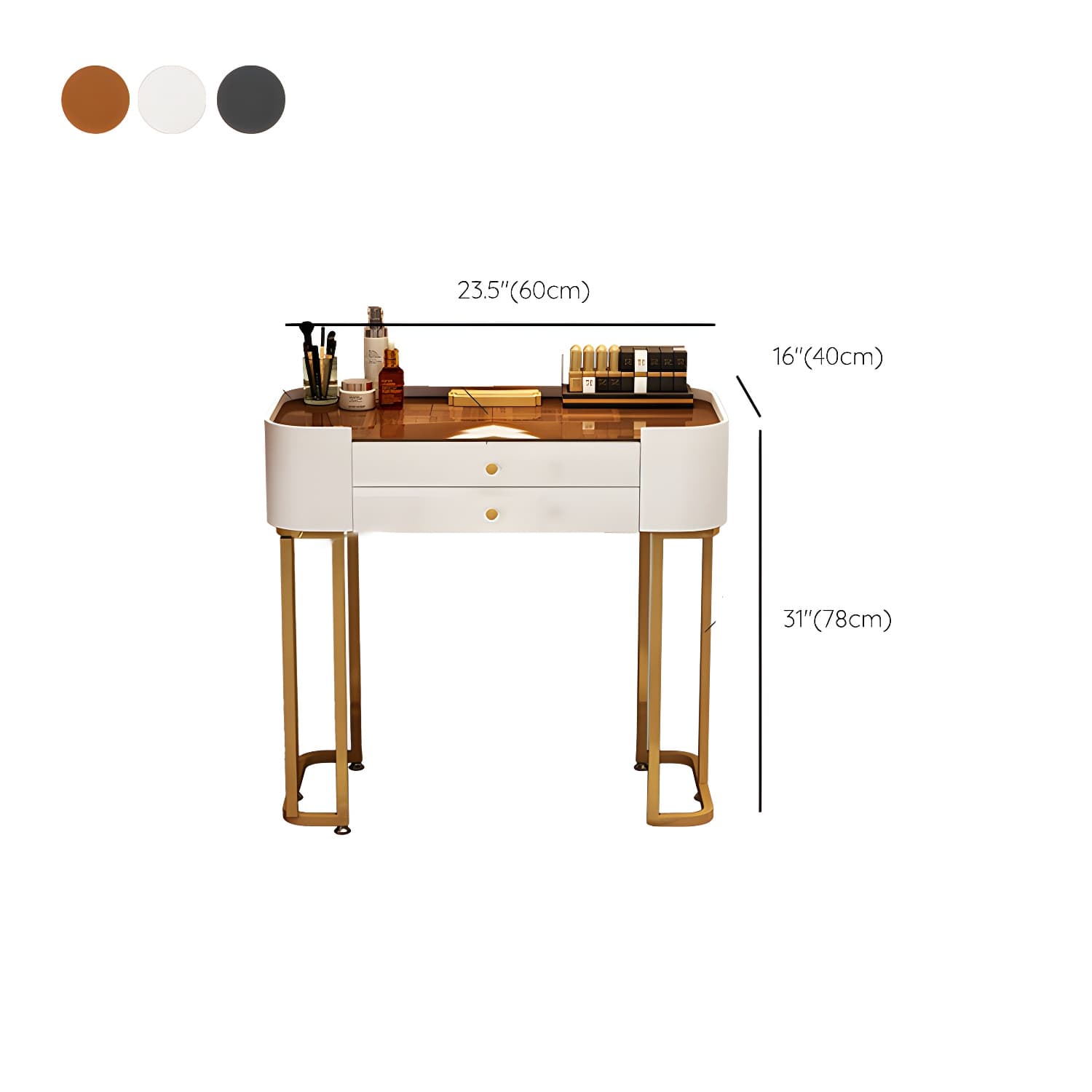 Glam Vanity Dressing Table Bedroom Makeup Vanity Desk with Drawer - image 22