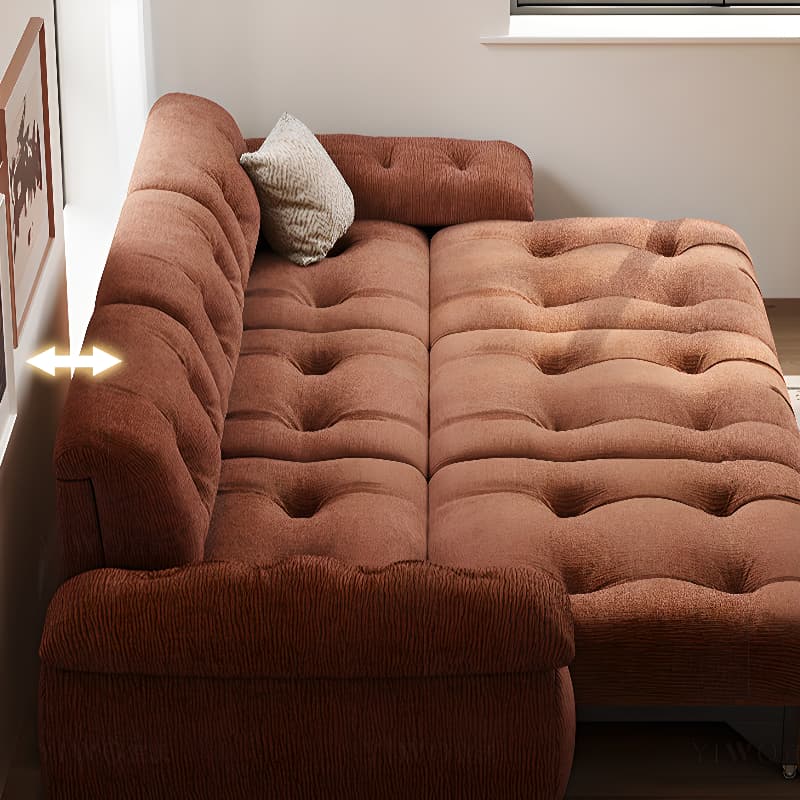 Standard/Single Sofa in Soft-pile Fabric, Amber Color with 1 Pillow - image 4