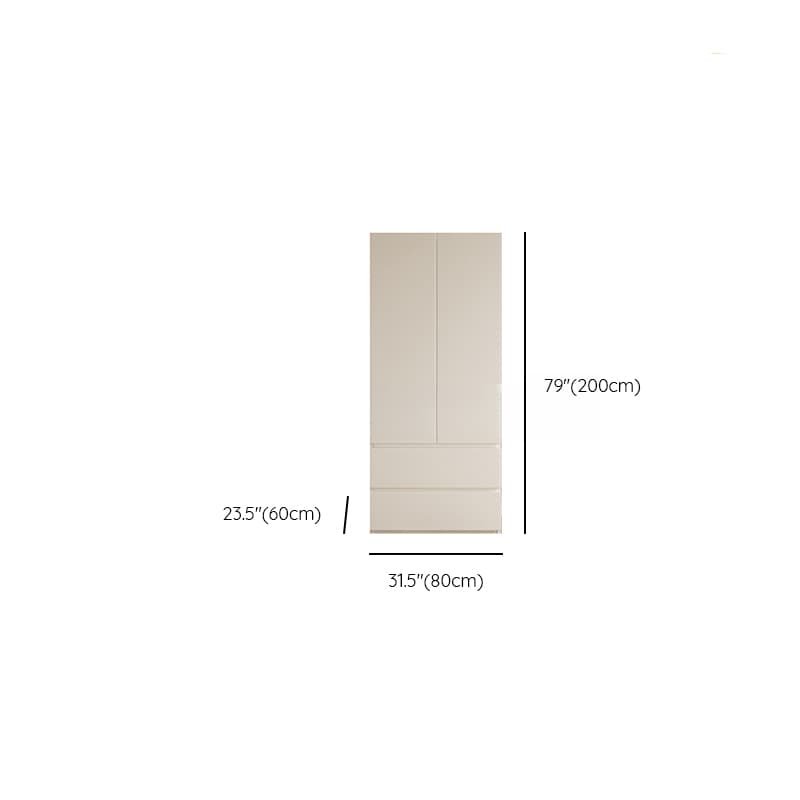 Beige Minimalist Manufactured Wood Cabinet Armoire with Soft Close Drawer, Soft Close Door, Interior Shelves, and Clothing Rod - image 19