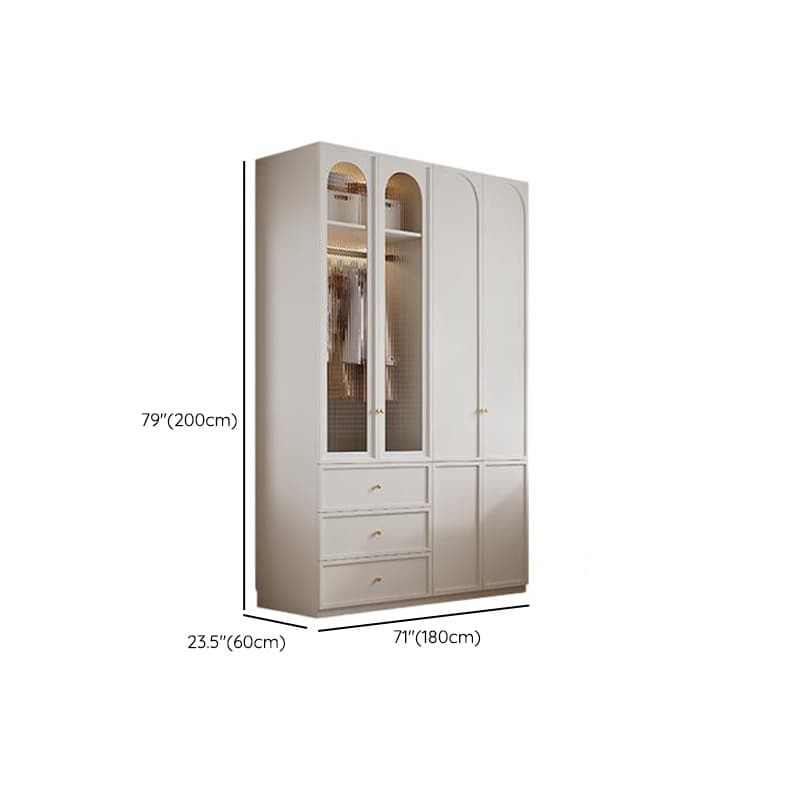 Minimalist Manufactured Wood Independent Almirah with 3-Drawer, Interior Shelves, and Clothing Rod - image 28