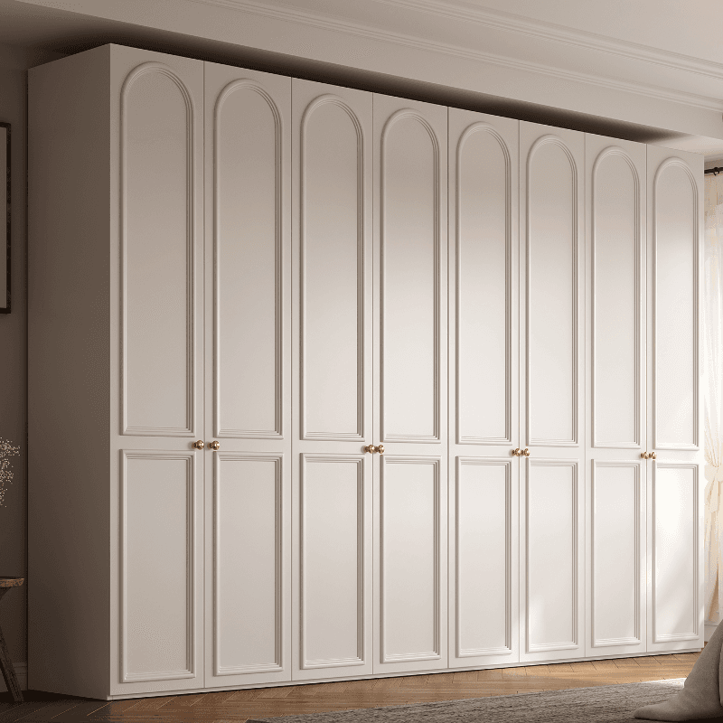 White Casual Wood Independent Armoire Cabinet with Soft Close Drawer, Soft Close Door, and Interior Shelves