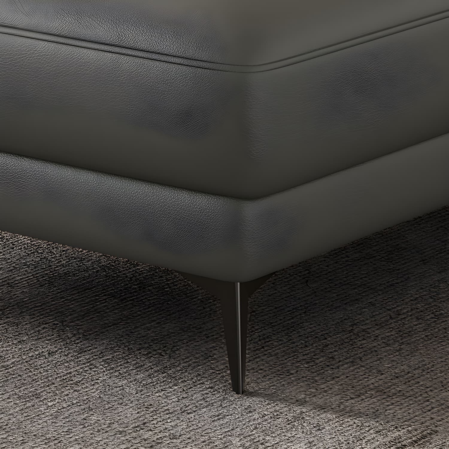Modern Gray Leather Sectional Sofa with Flared Arms and Storage Not Included - image 6