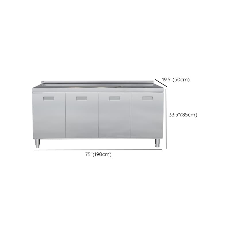 Minimalist Standard/Narrow Metal Buffet Table Kitchen Cupboards with 3 Shelves & 4 Doors/3 Doors/2 Doors - image 18