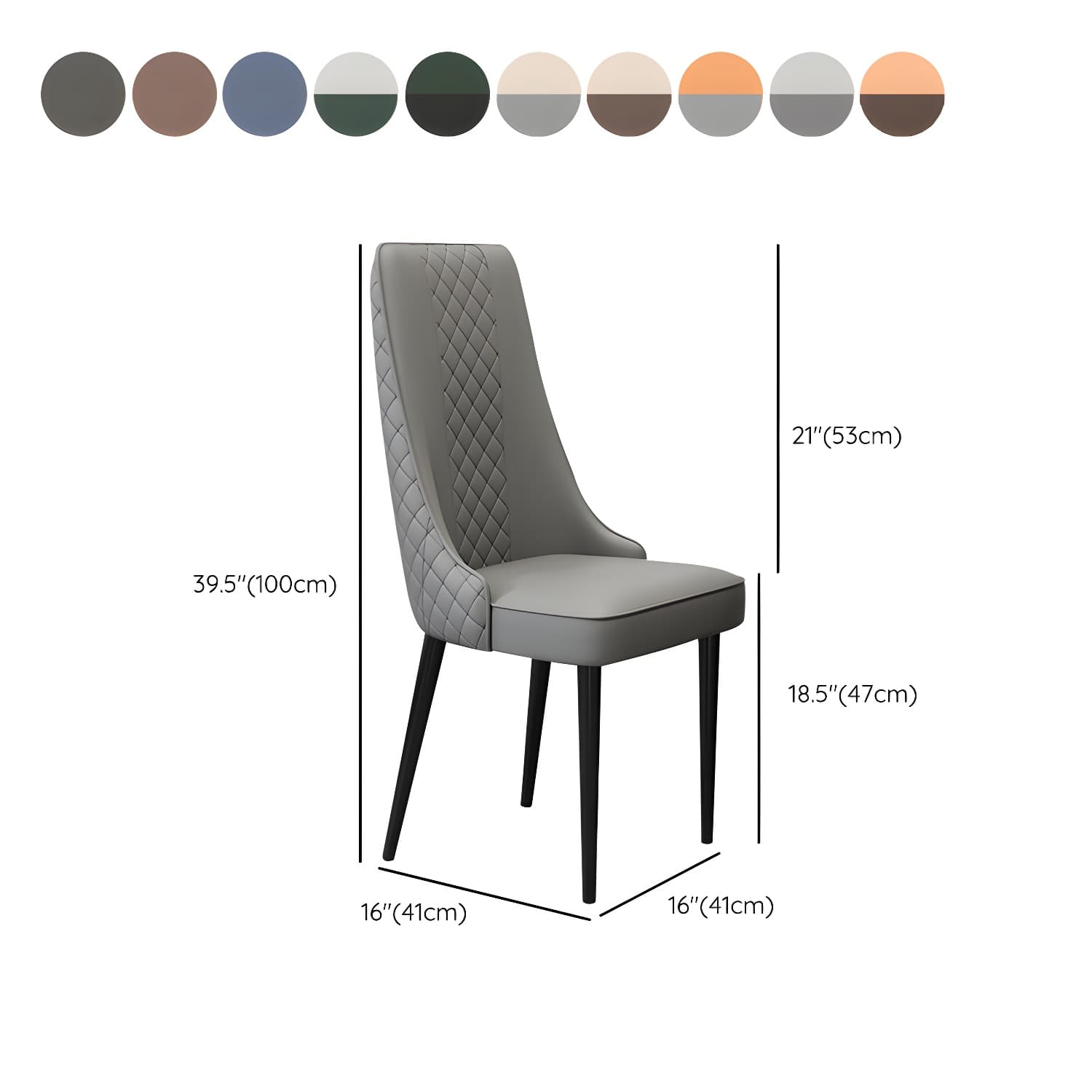 Glam Style Side Chair Leather Parsons Indoor Dining Chair for Living Room - image 19