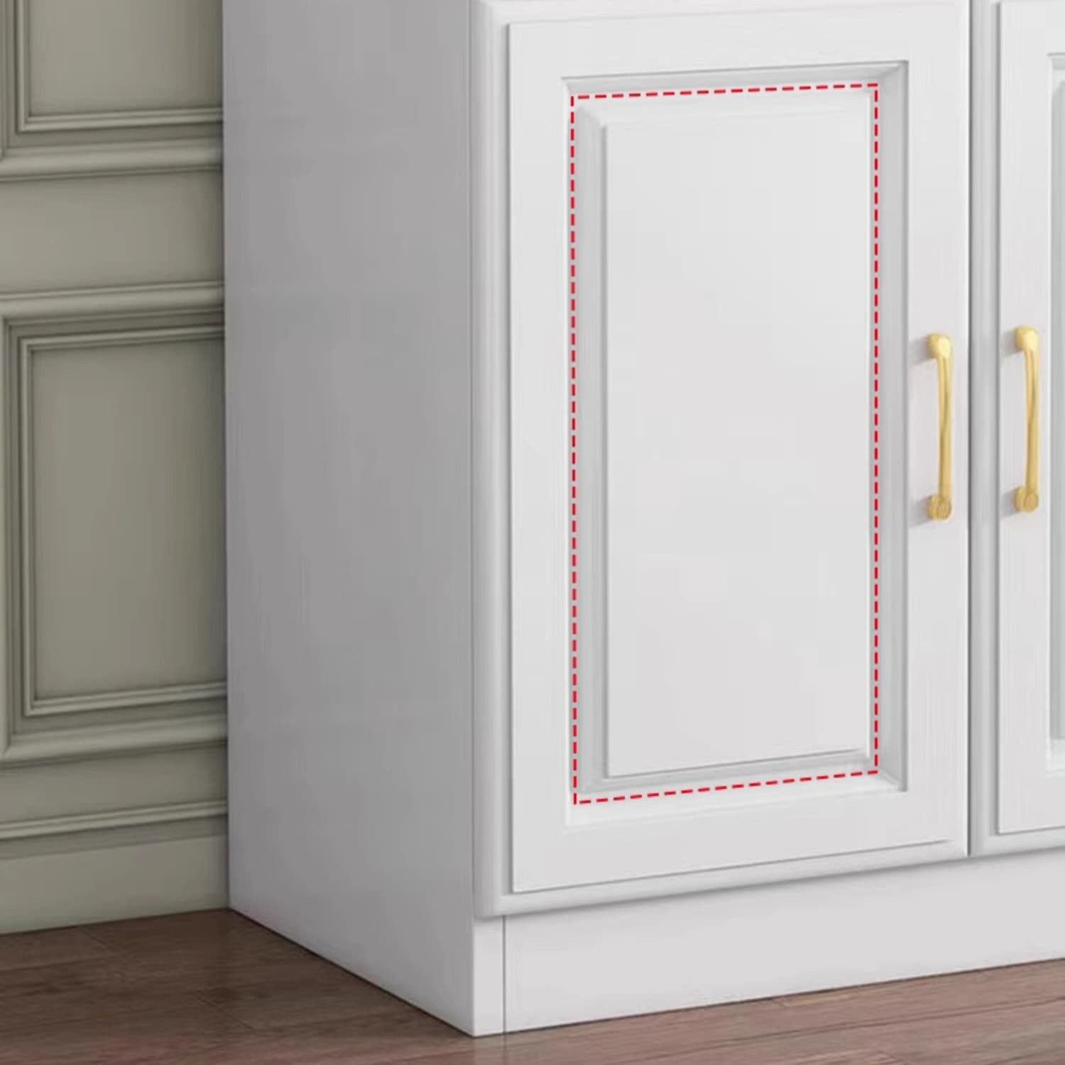 Detached Narrow/Standard Sideboard in Slab for Sitting Room with Pantry Hutch, 1 Shelf, 4 Doors/3 Doors/2 Doors and 4 Drawers/3 Drawers/2 Drawers in a Trendy Style - image 8