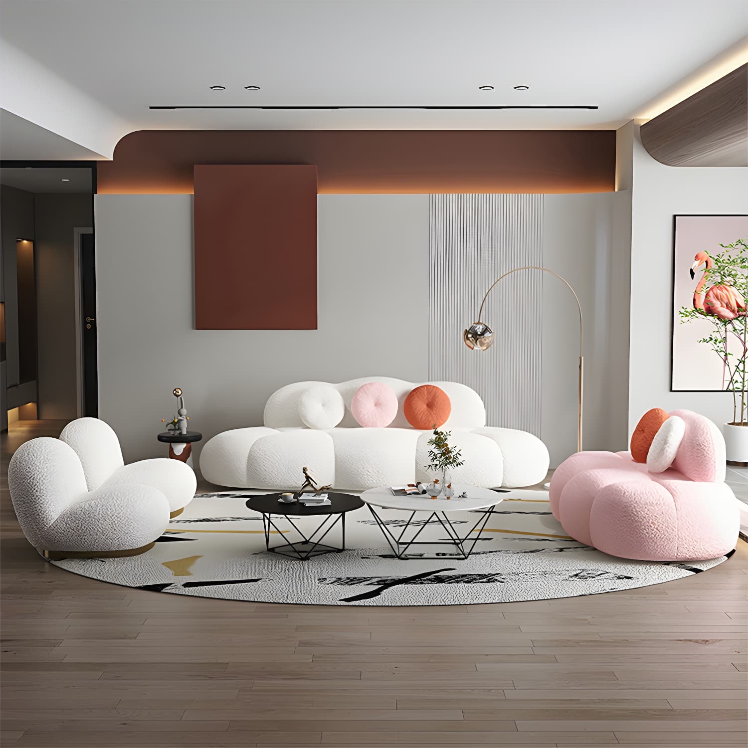 Contemporary Stationary Living Room Armless Standard Cushions Sofa - image 26
