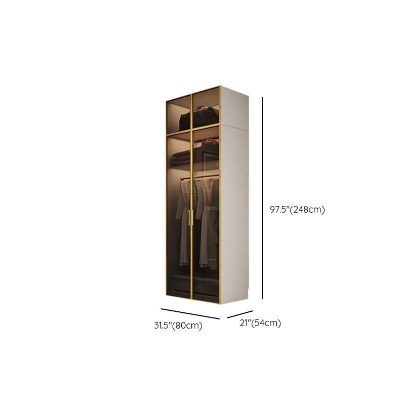 Chalk Minimalist Laminate Cabinet Armoire with Soft Close Drawer, Soft Close Door, Interior Shelves, and Clothing Rod - image 16