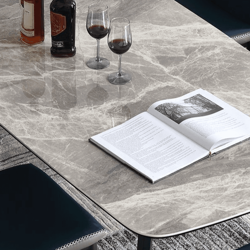 Simplistic Rectangular Slate Stone Dining Table for 4 People/Seats 2/Seats 10, Scratch-proof, Standard Height - image 7